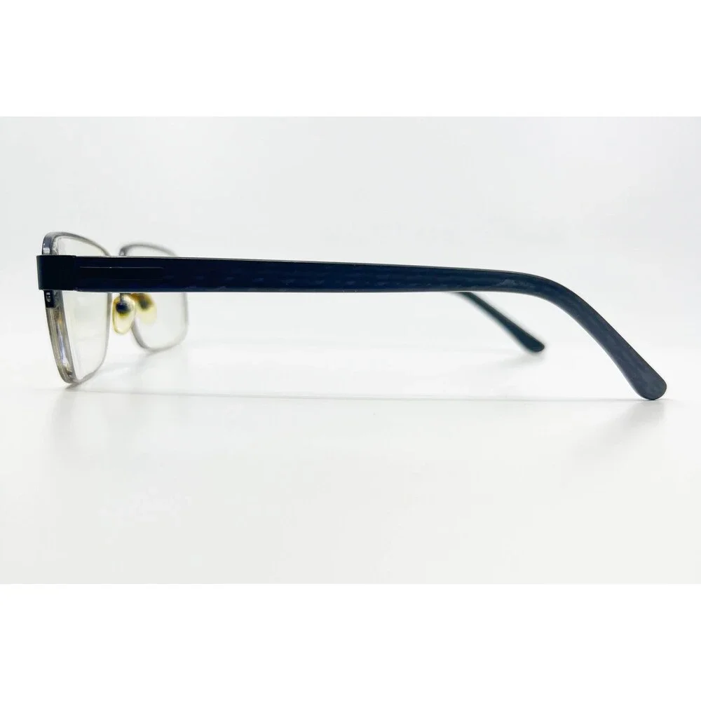 Foster Grant Eyeglass Frames Mens Blue Rectangle Half Rim M7 1029 55-17-145